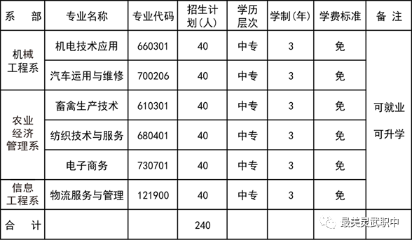 招生专业及招生计划