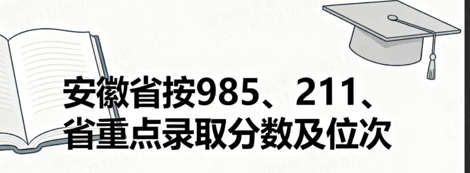 安徽省985、211、省重点录取分数及位次