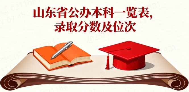 山东省公办本科一览表，录取分数及位次