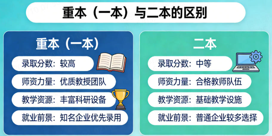 重本一本和二本的区别有哪些？