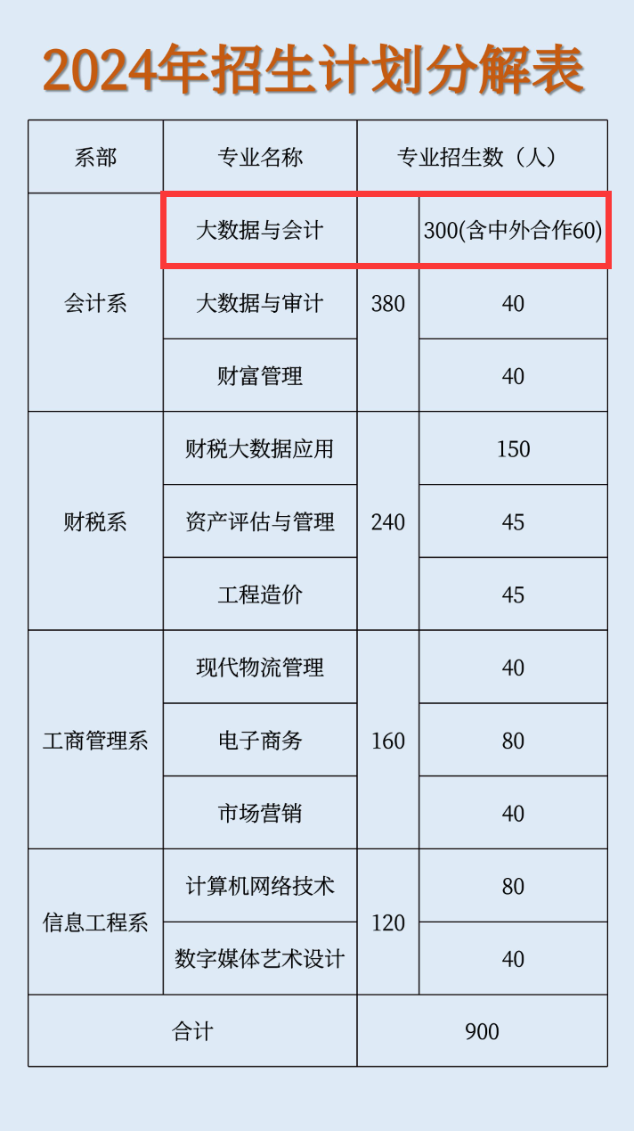 2024湖北财税职业学院中外合作办学招生计划-各专业招生人数是多少